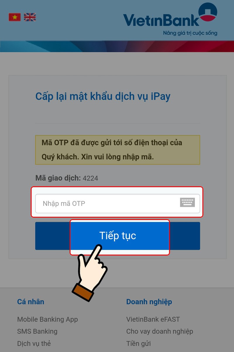 How to Retrieve Your VietinBank iPay Password with Your Phone