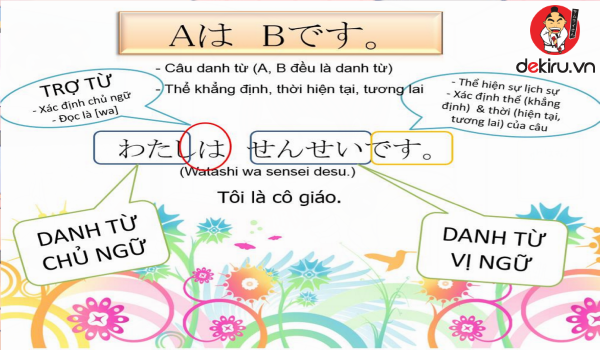 Câu khẳng định ở tiếng Nhật là dạng câu trần thuật 