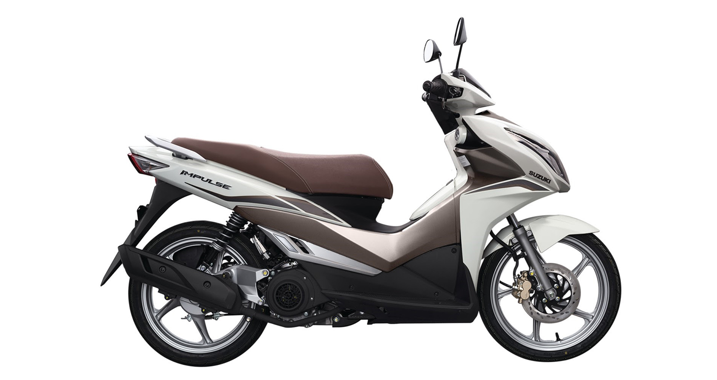 Xe tay ga Suzuki Impulse 125 Fi trắng nâu bạc